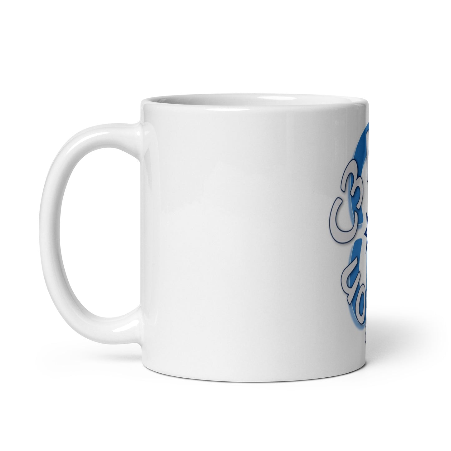 White glossy mug