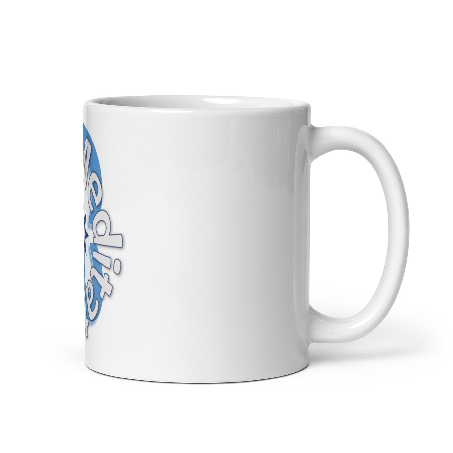 White glossy mug