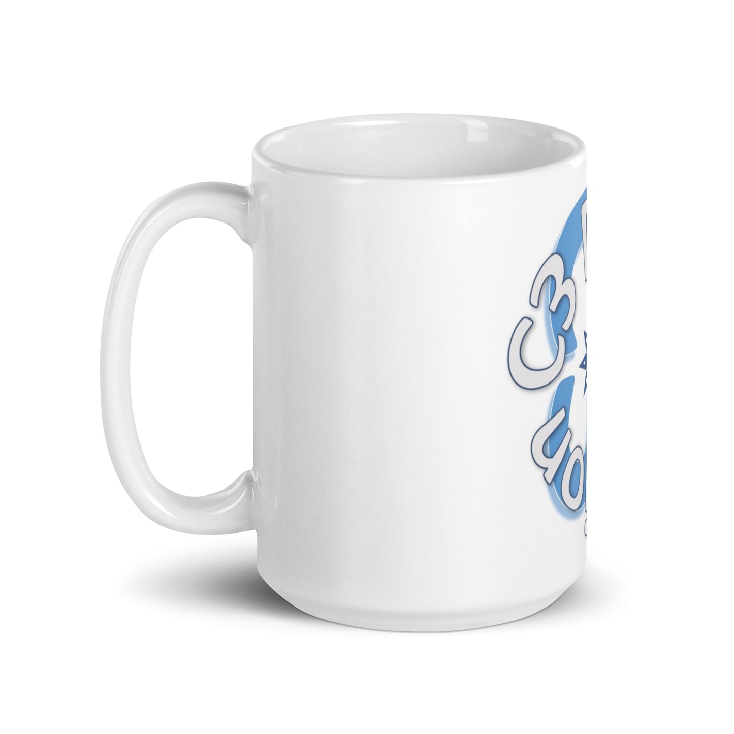 White glossy mug